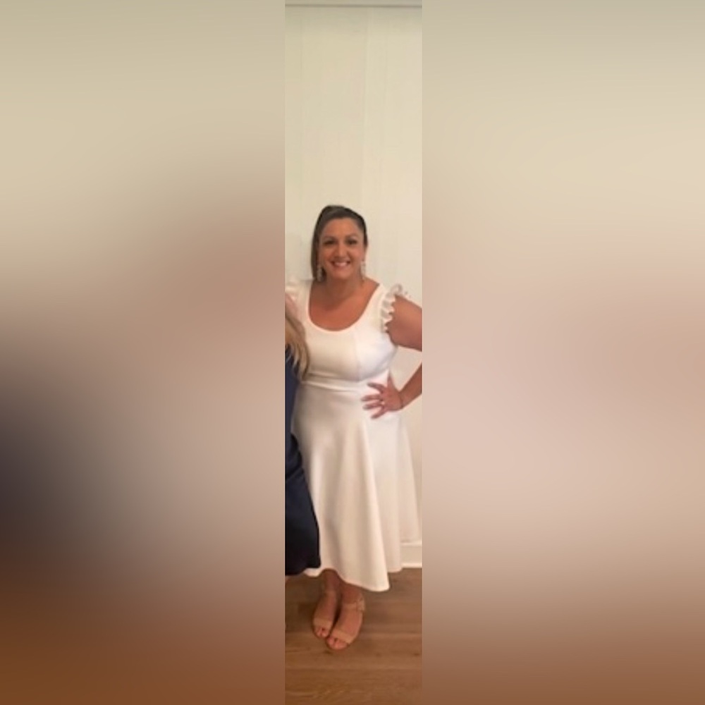 Sleeveless Ruffles White Calvin Klein Dress